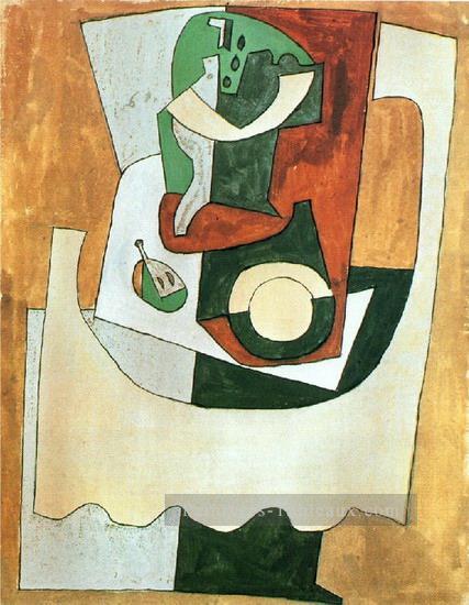 Nature morte au gueridon et a l assiette 1920 cubiste Pablo Picasso Peintures à l'huile